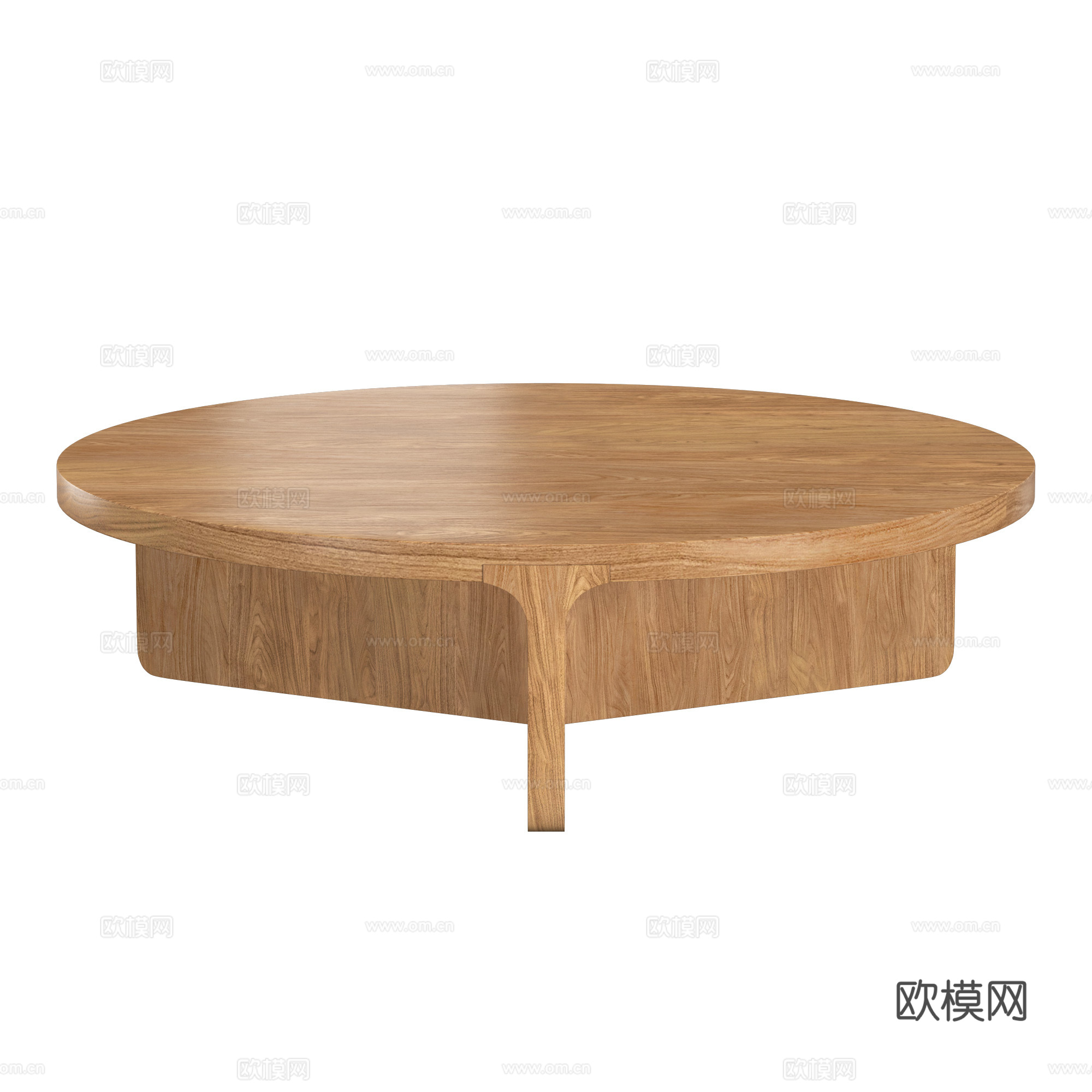 新中式实木圆茶几3d模型