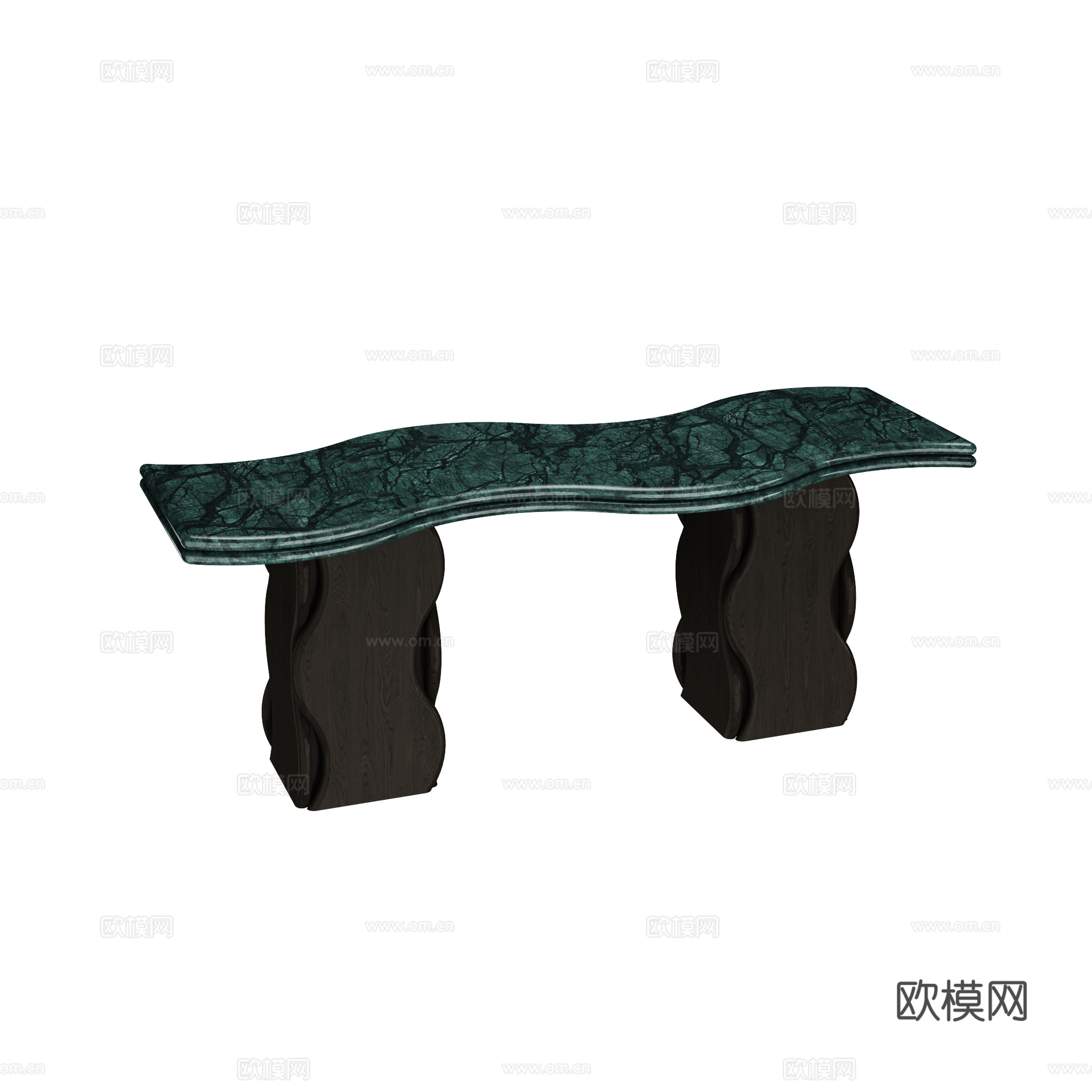 得闲 粼粼长条几 茶几3d模型