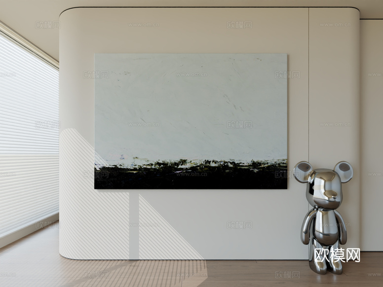 现代极简挂画抽象艺术挂画3d模型下载