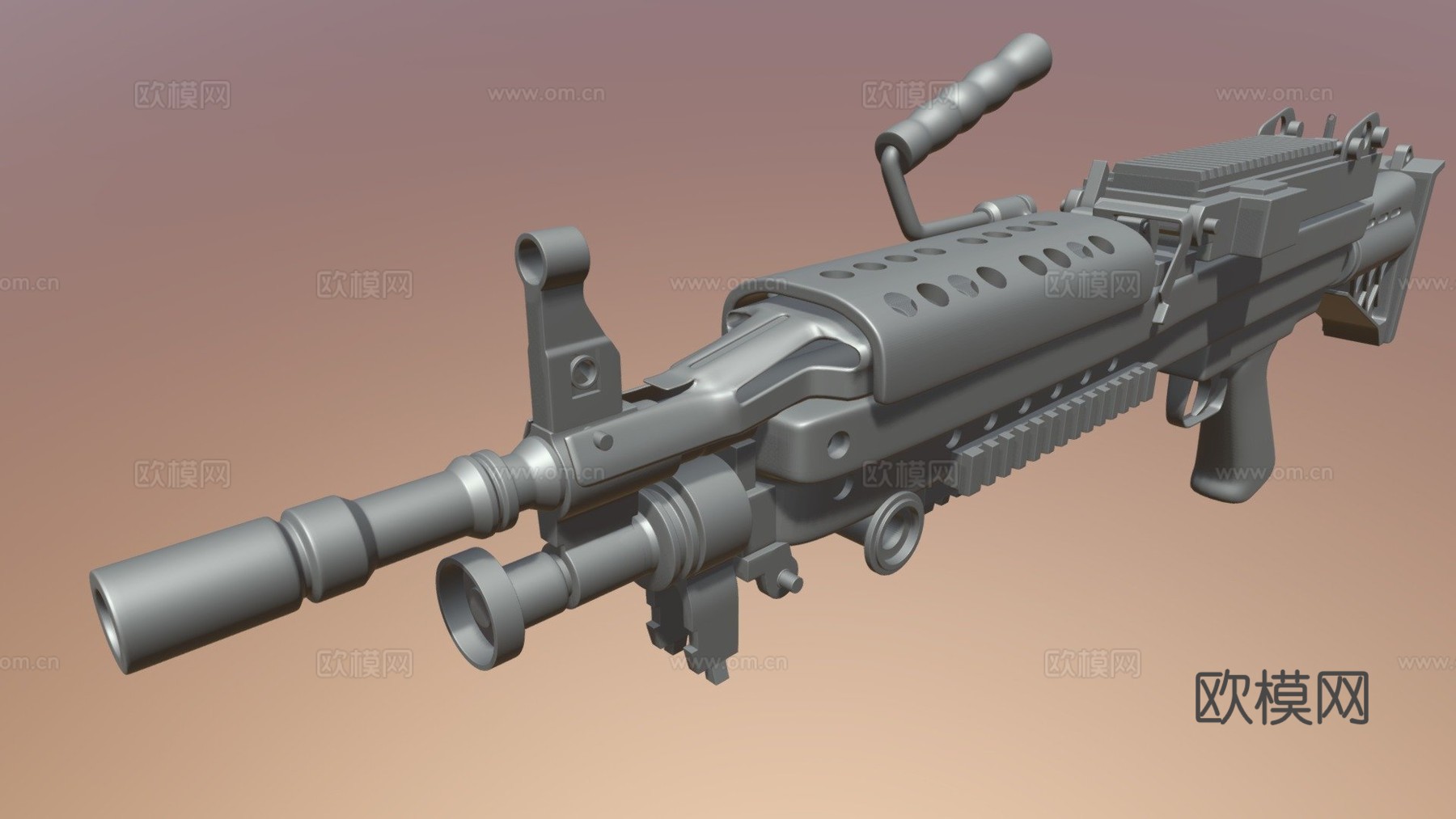 M249轻机枪-轻型机枪3d模型