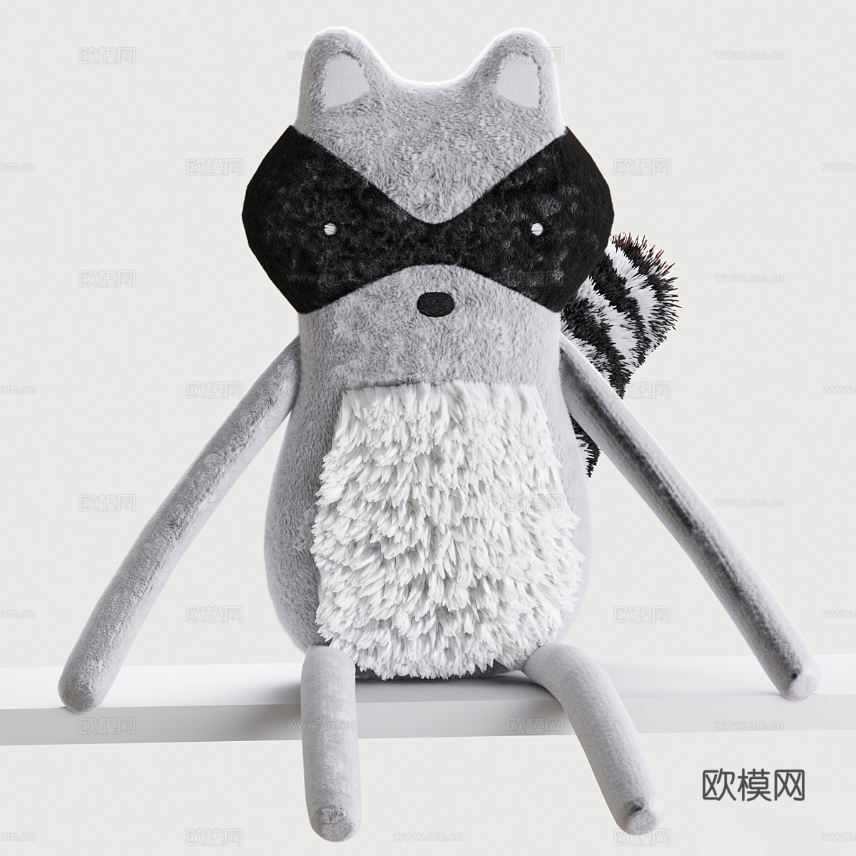 浣熊毛绒玩具3d模型