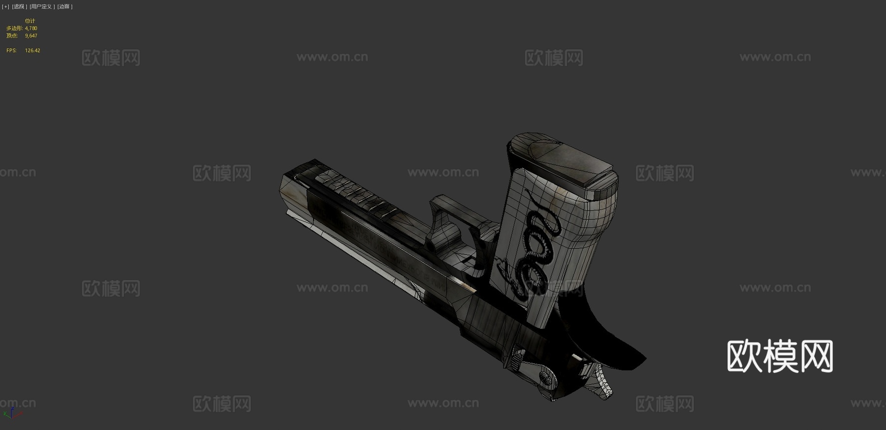 大理石烟雾沙漠之鹰皮肤3d模型