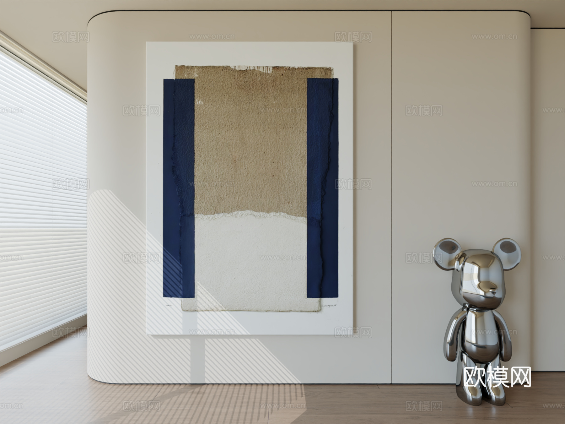 现代极简挂画抽象艺术挂画3d模型