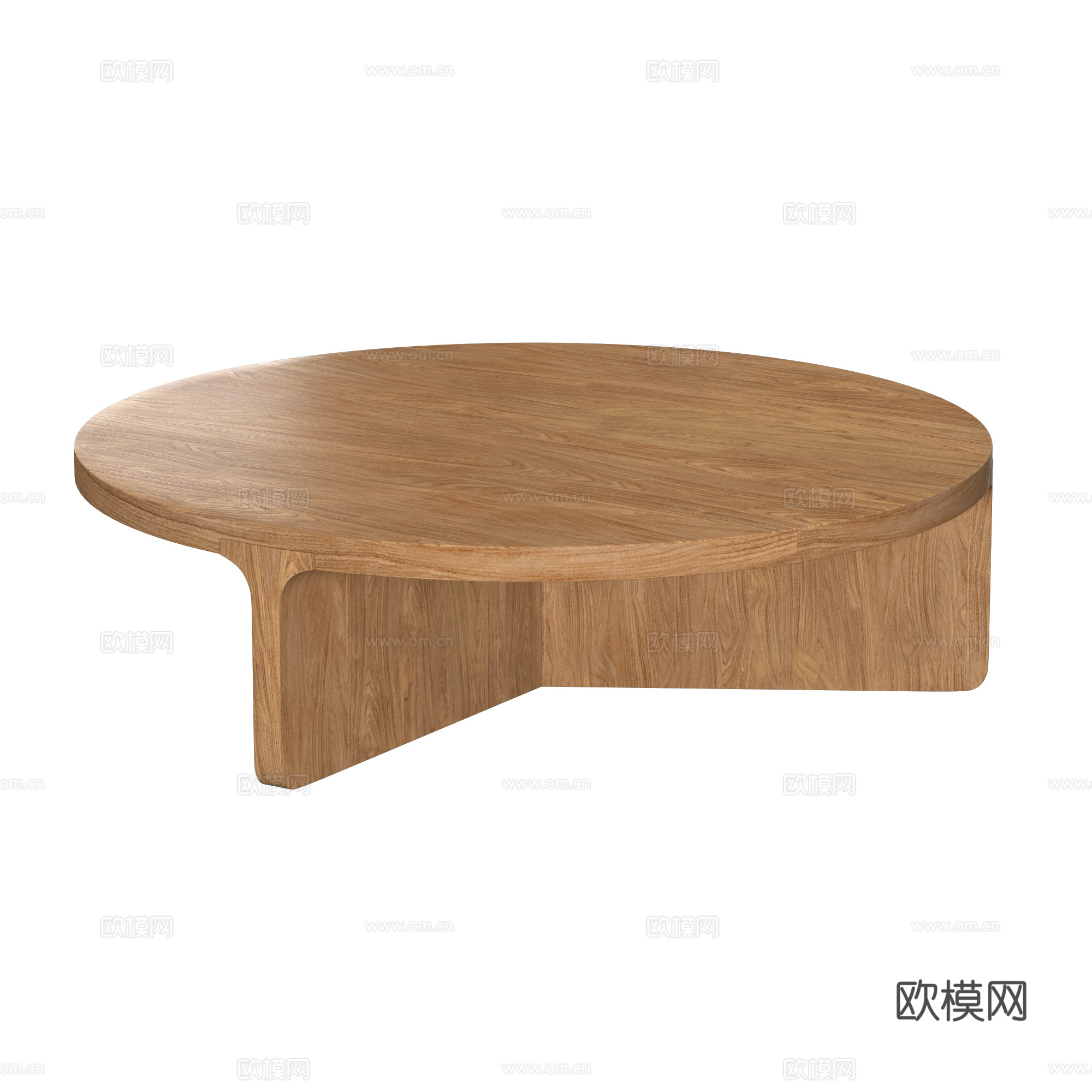 新中式实木圆茶几3d模型