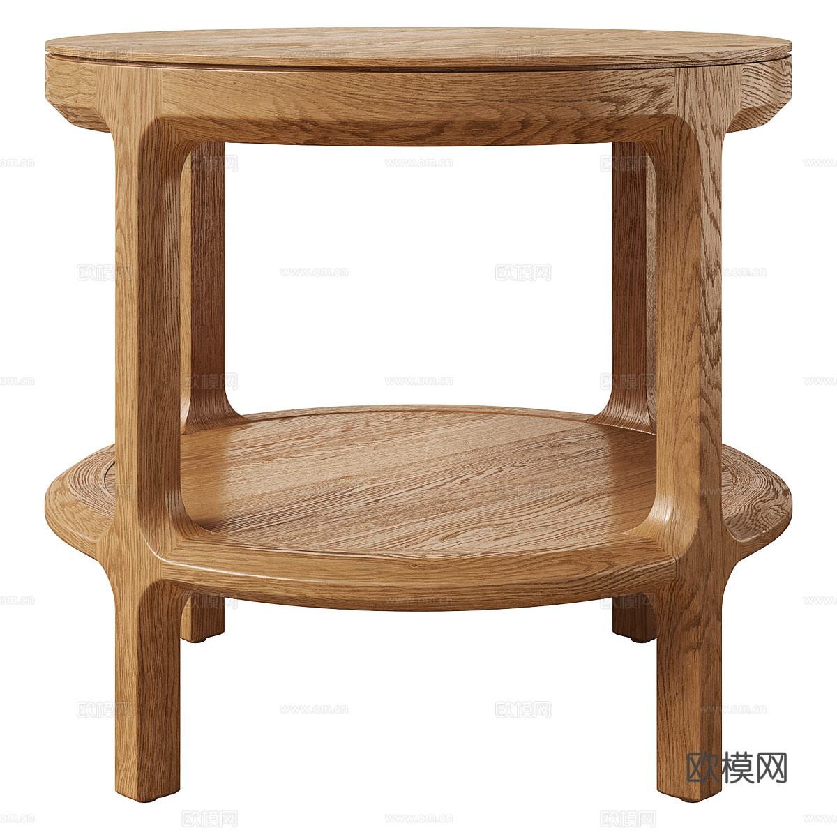 新中式实木圆边几3d模型