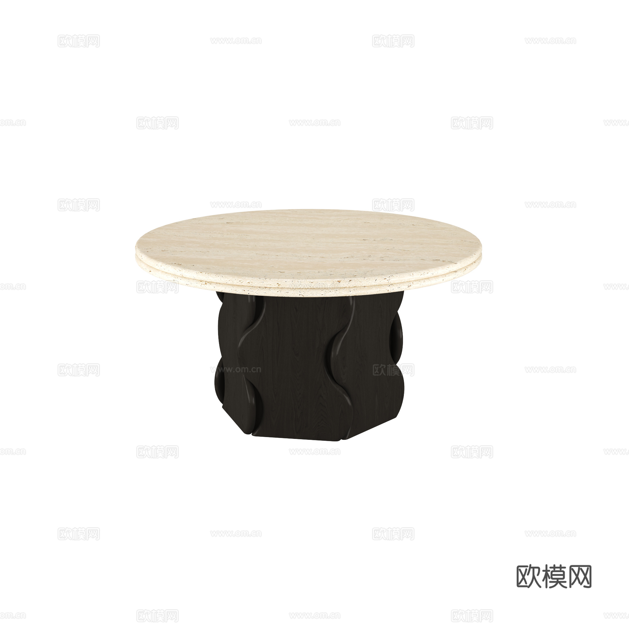 得闲 粼粼圆茶几 茶几3d模型