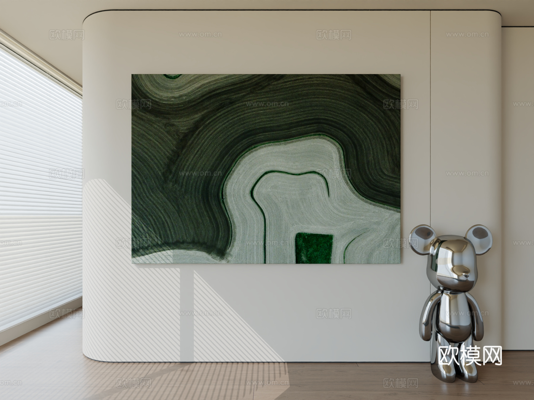 现代极简挂画抽象艺术挂画3d模型