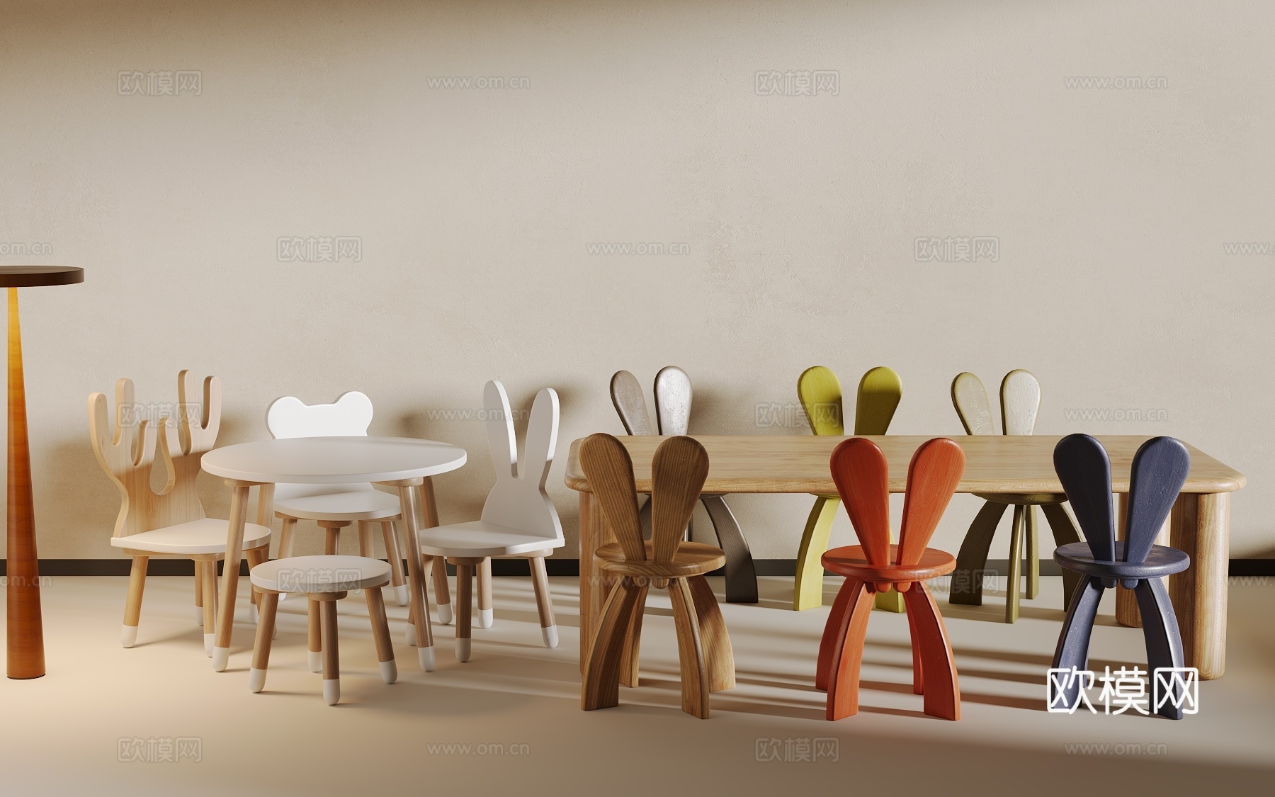儿童餐椅3d模型