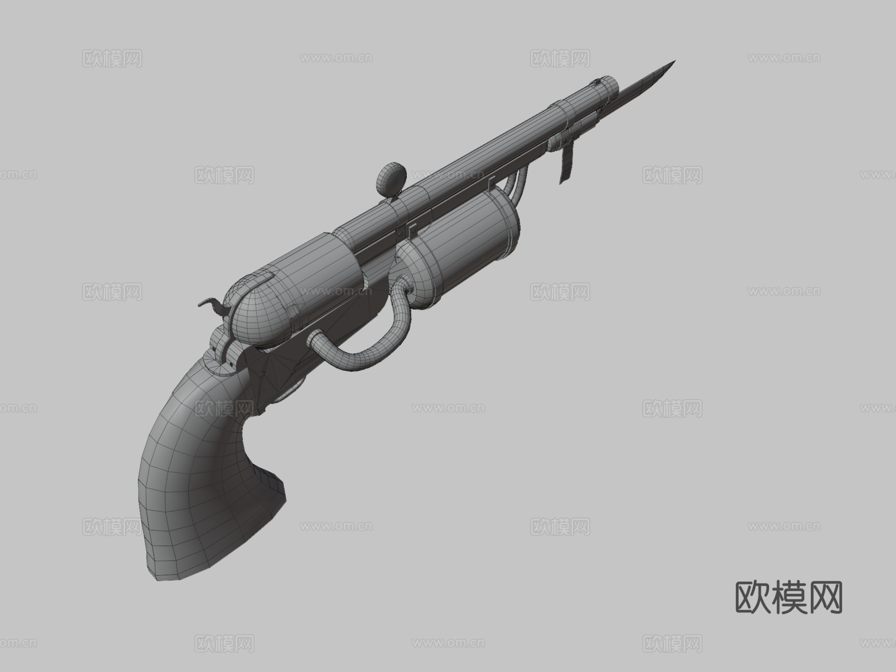 蒸汽朋克幻想左轮3d模型