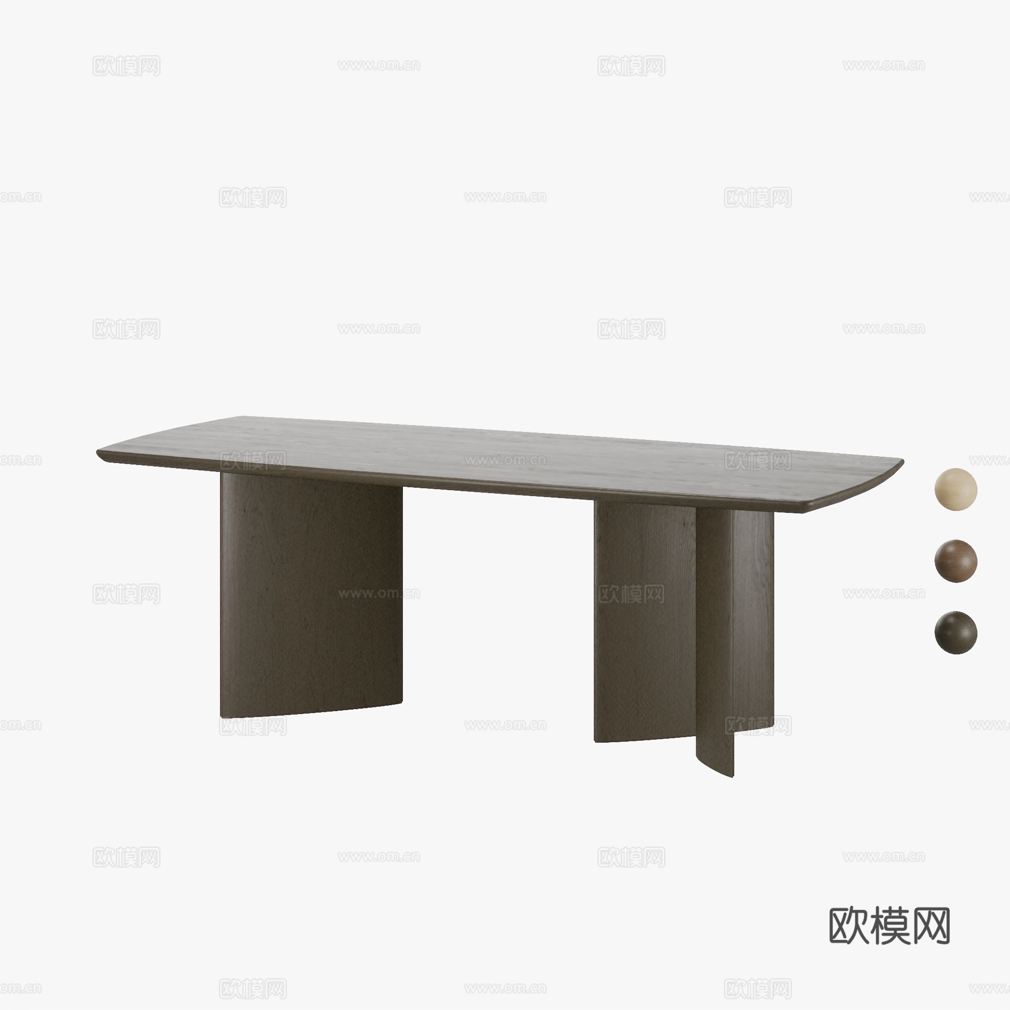 得闲 玲珑方桌 餐桌免费3d模型