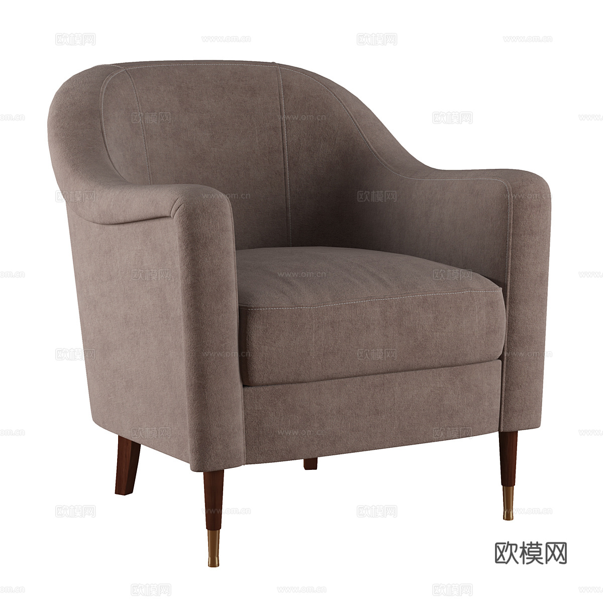 美式简约布艺扶手椅3d模型