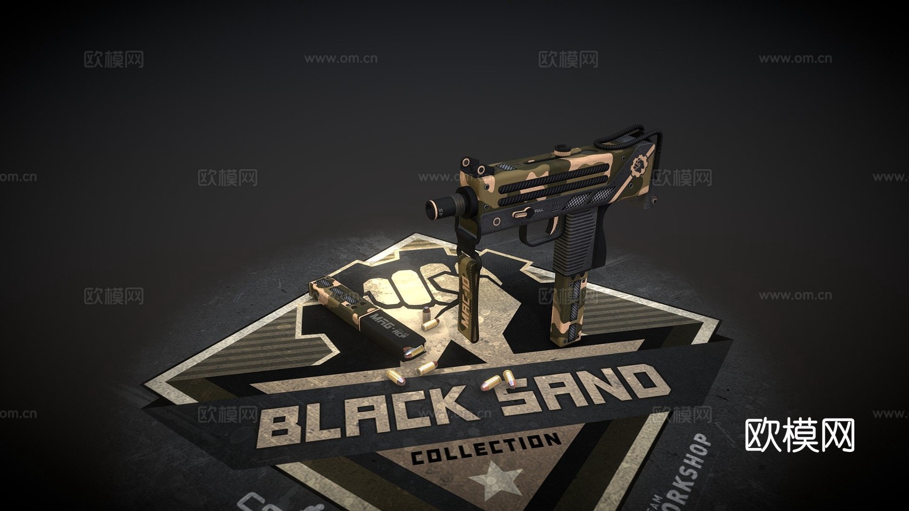 MAC-10-黑沙3d模型