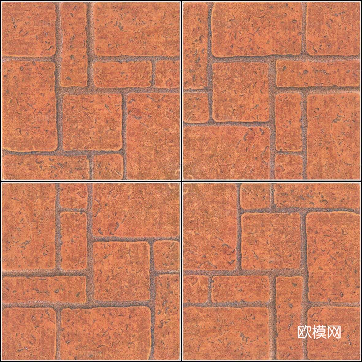 仿古砖 小砖块拼花