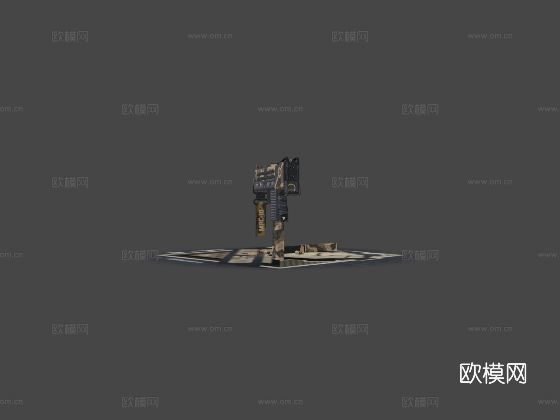MAC-10-黑沙3d模型