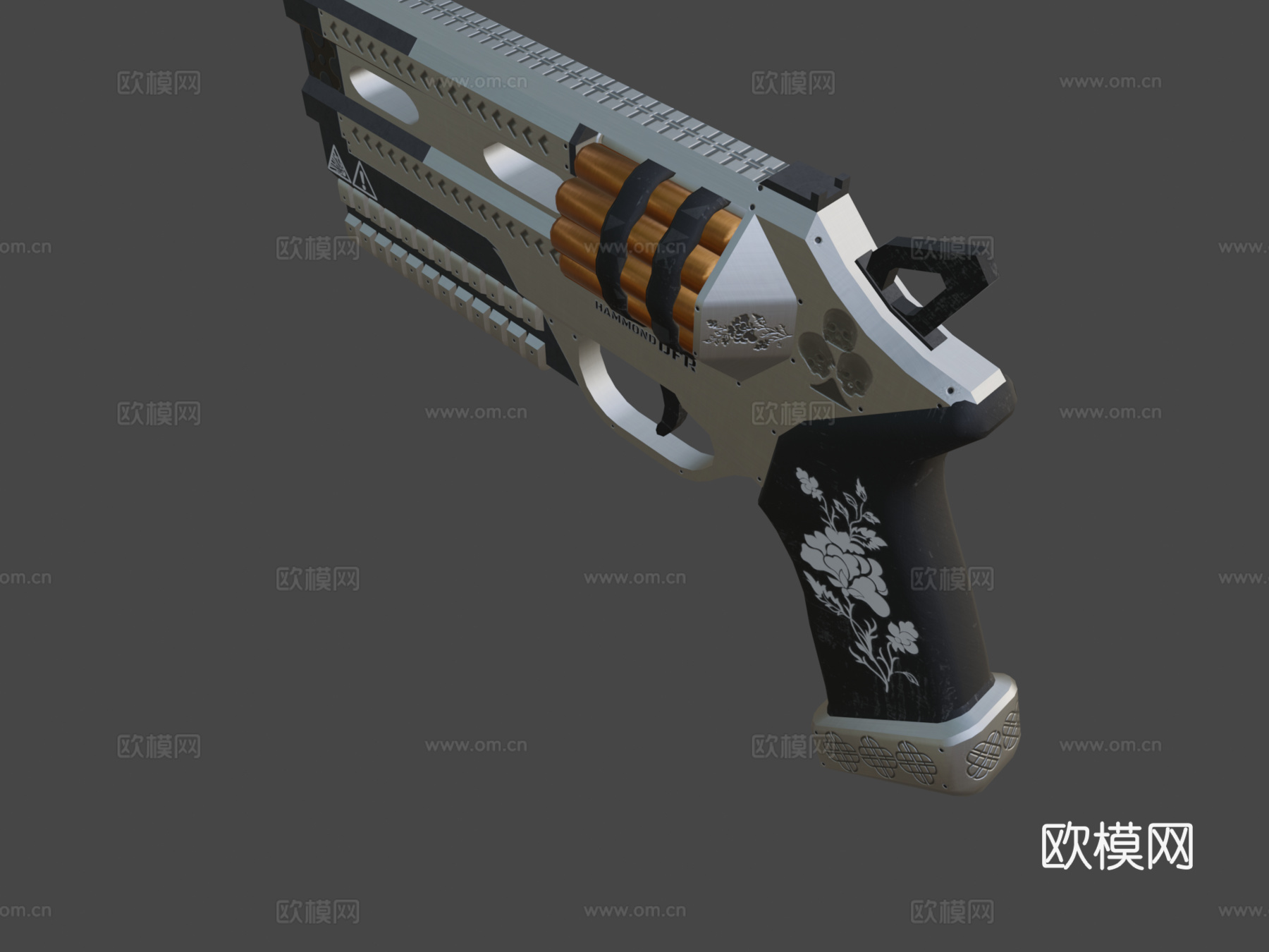 汉蒙德双发左轮3d模型