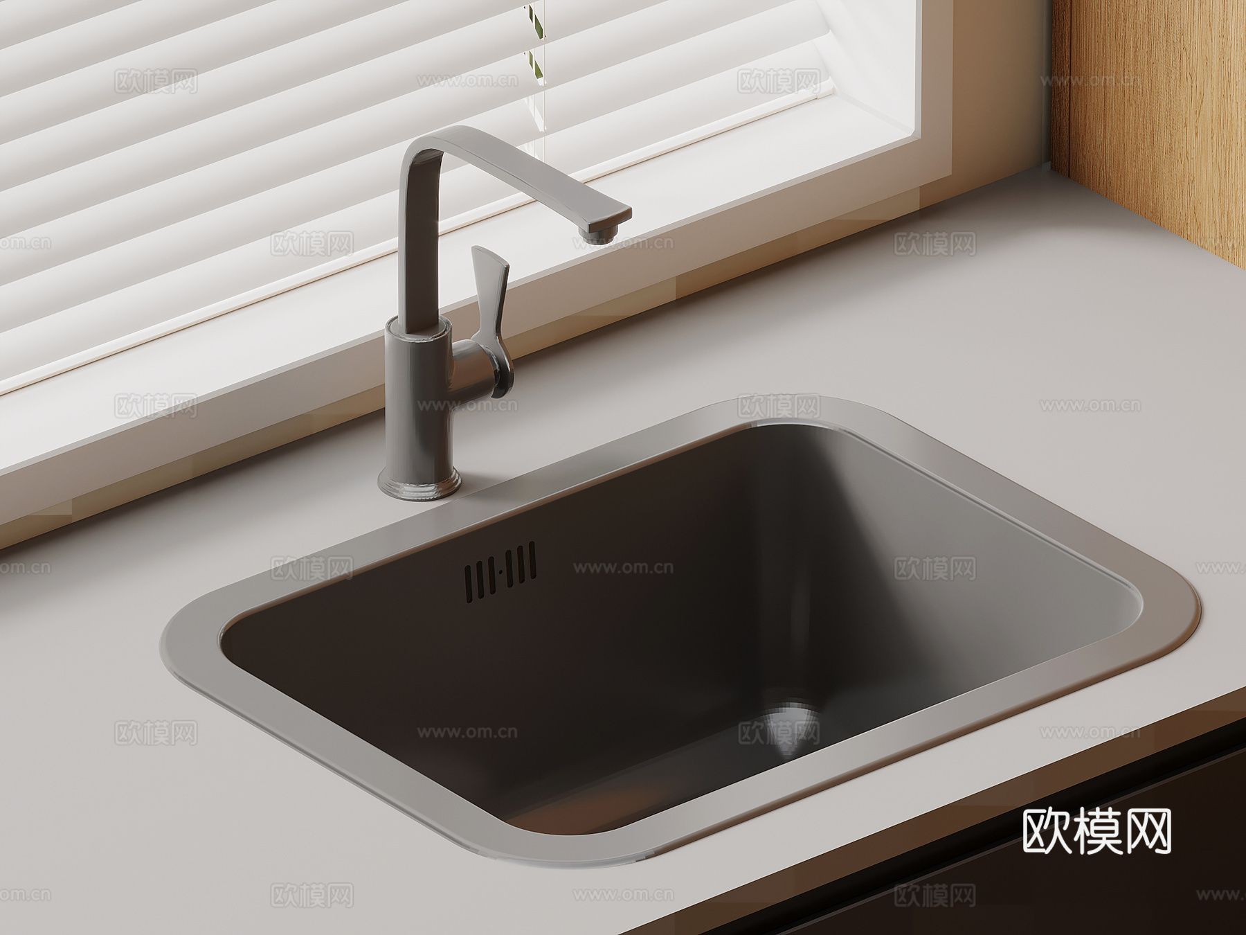 水槽 现代水槽 洗菜盆 大单槽3d模型