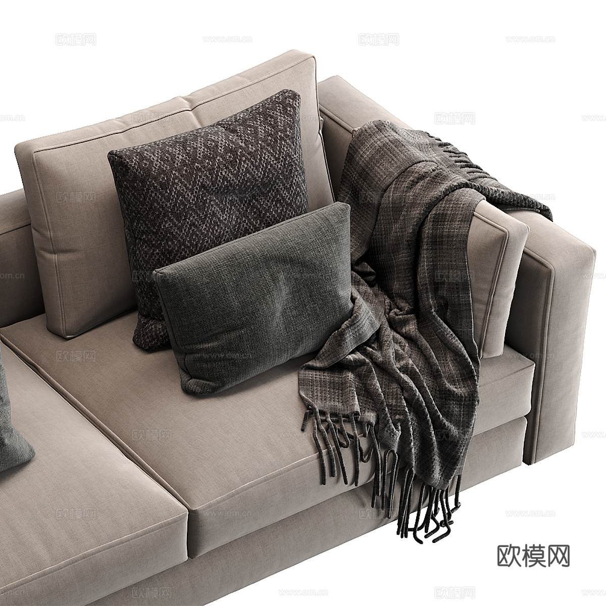 现代意式布艺休闲沙发3d模型