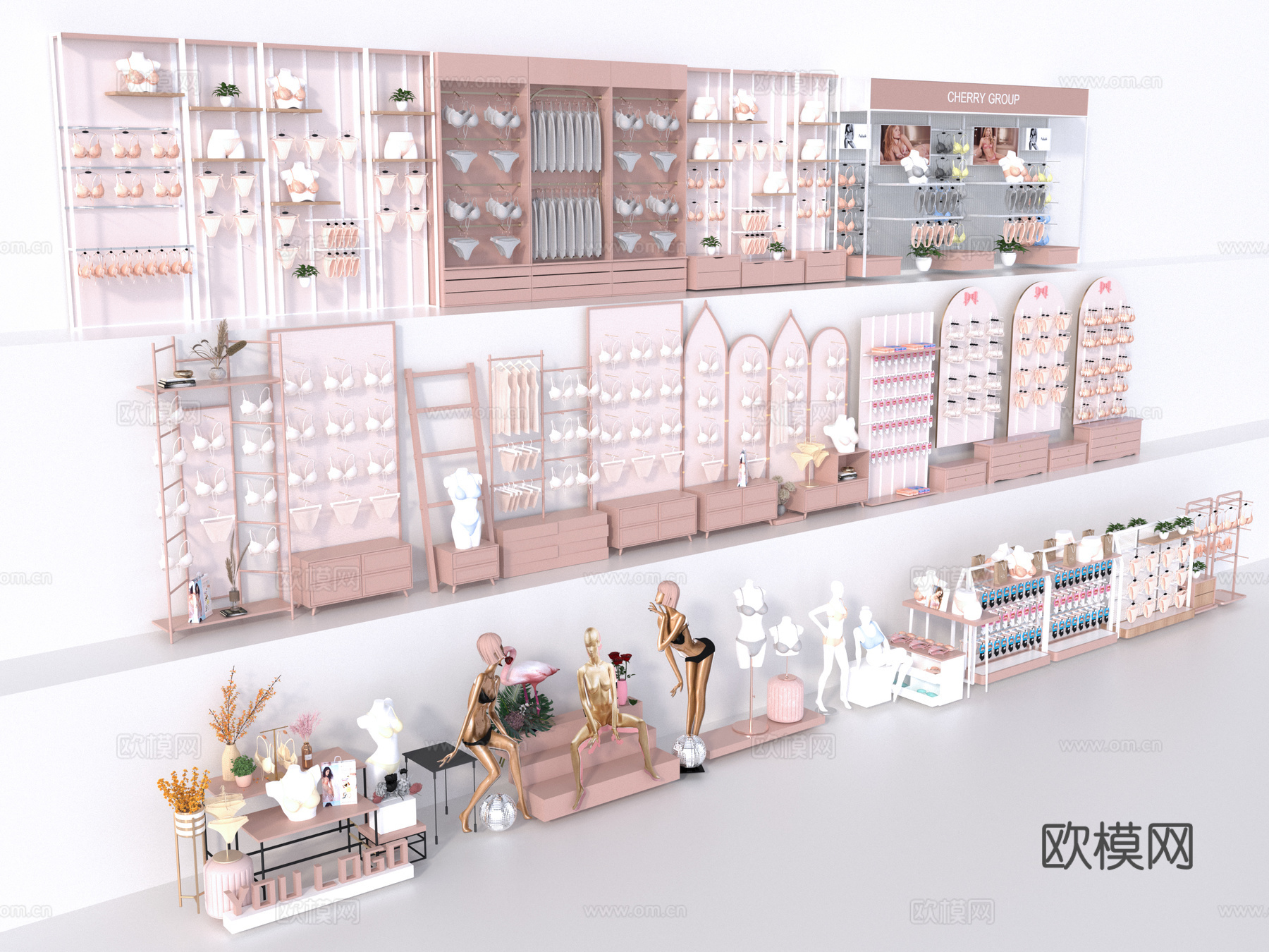 内衣店货架3d模型