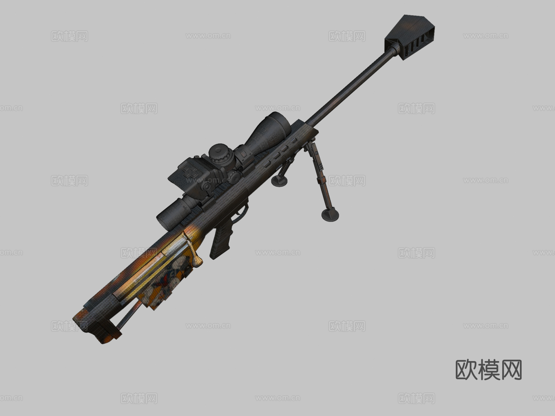 巴雷特M95鲨鱼3d模型