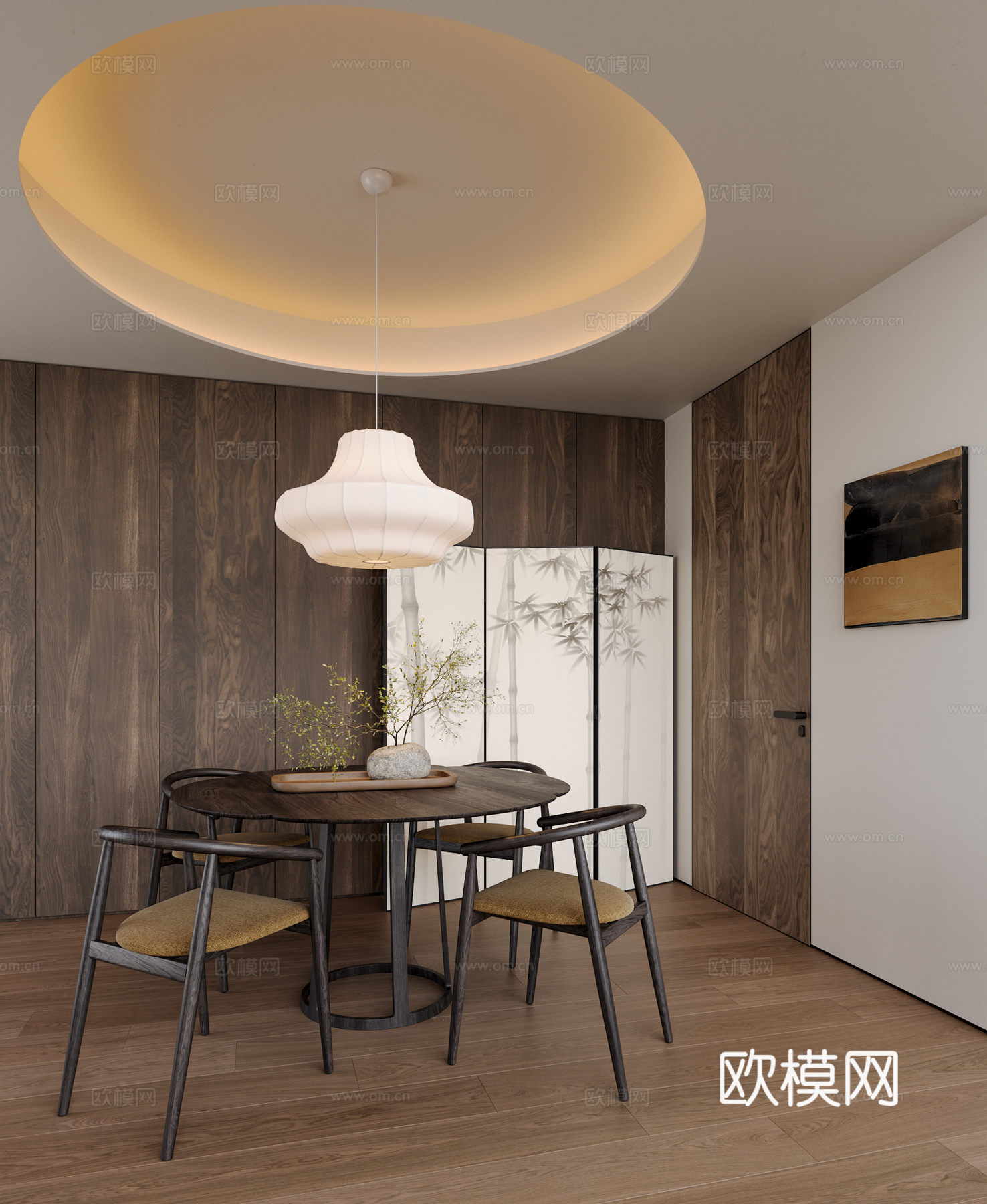 宋式新中式餐厅3d模型