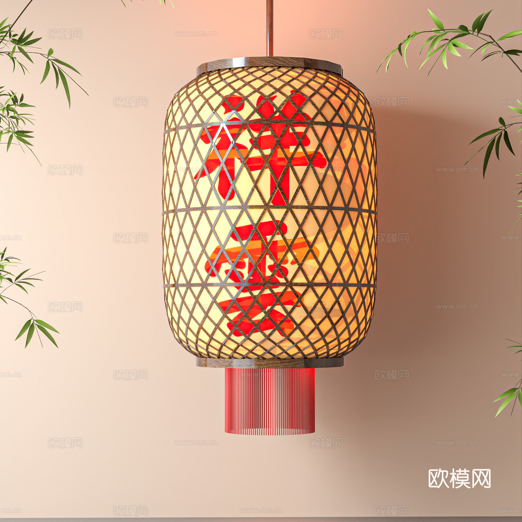 新中式灯笼su模型