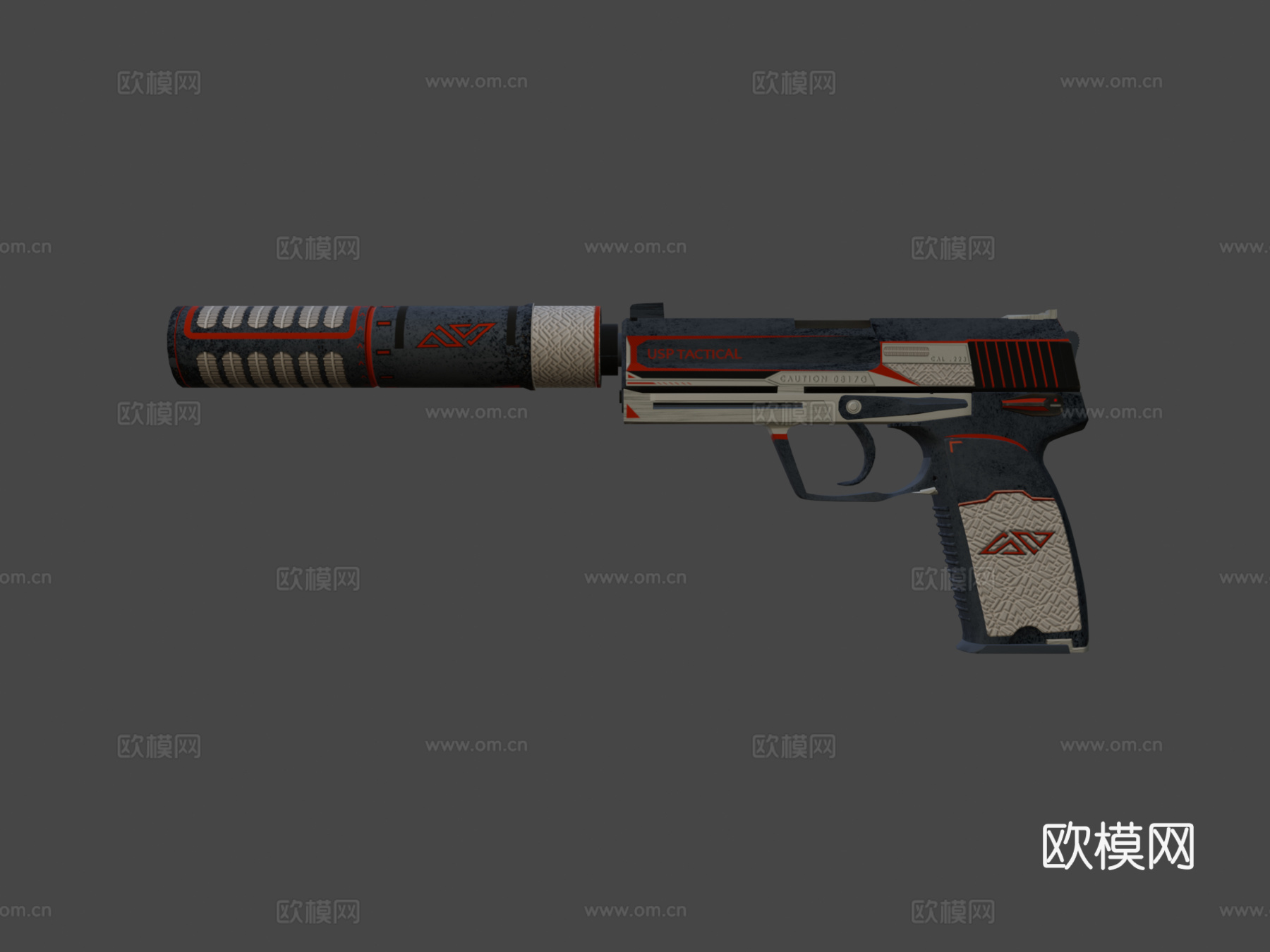 USP-S-钝角3d模型