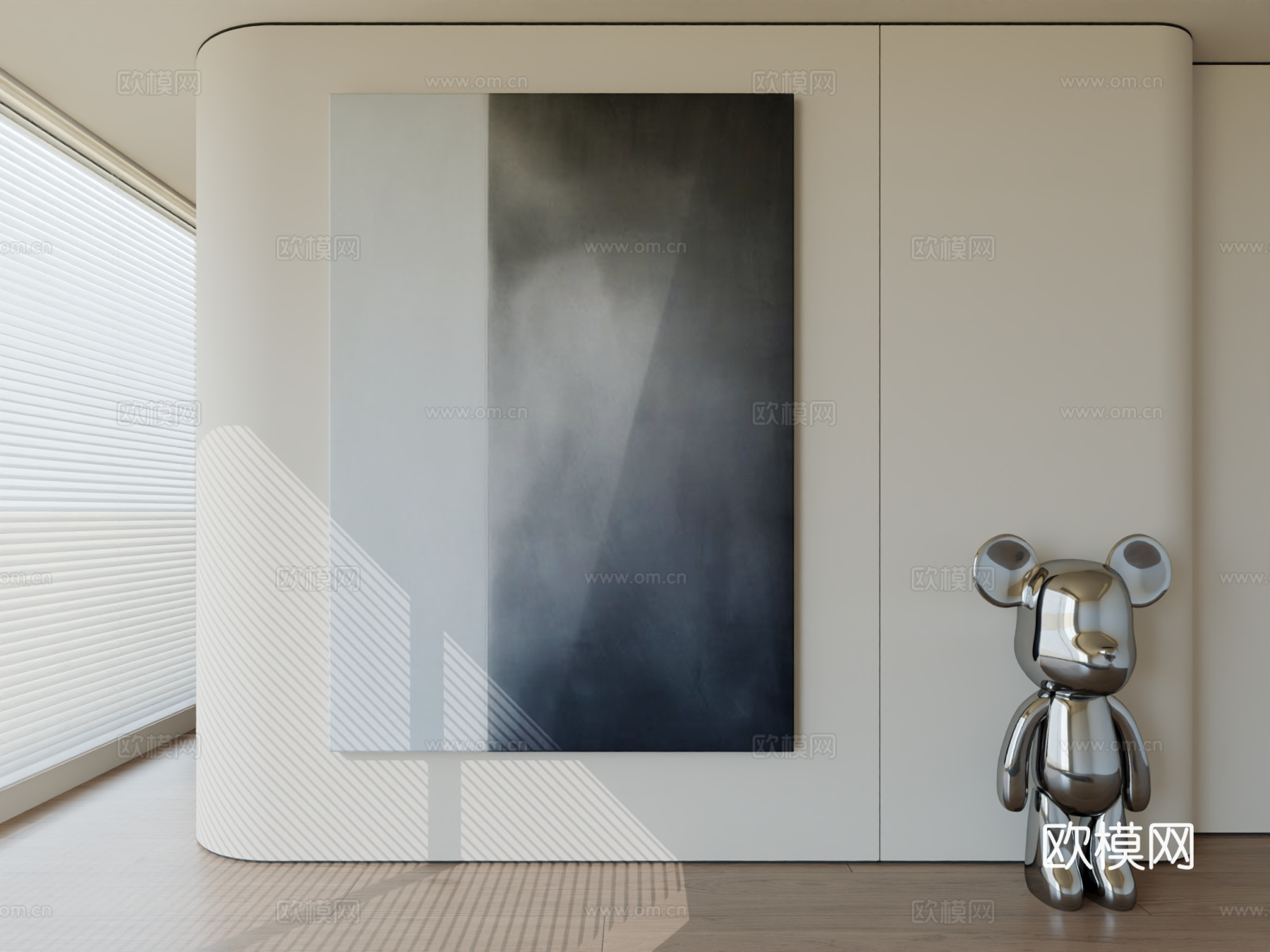 现代极简挂画抽象艺术挂画3d模型