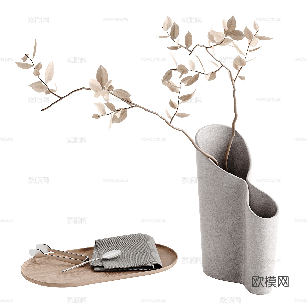 新中式茶具套装3d模型