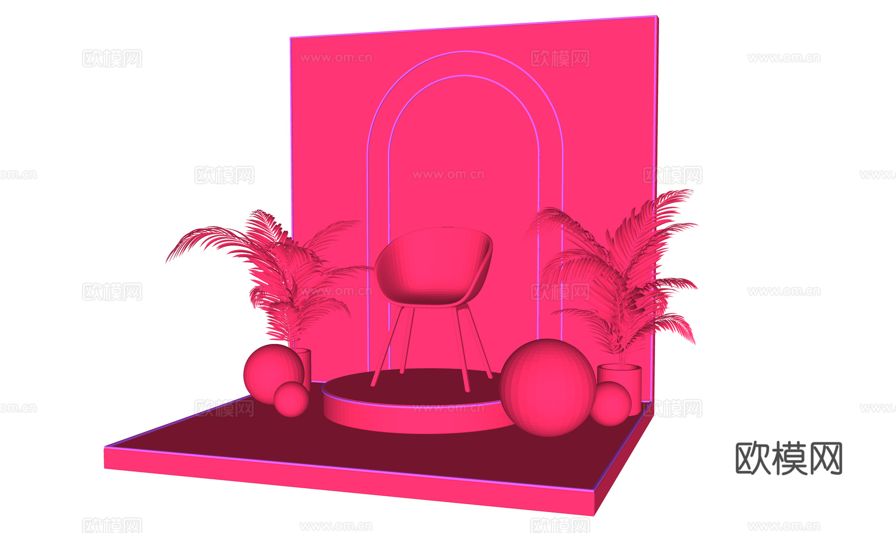 商业美陈单体 现代美陈单体 电商美陈场景3d模型