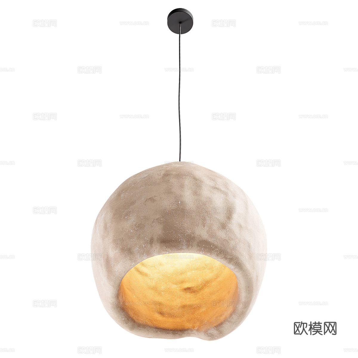 现代侘寂陶制装饰吊灯3d模型
