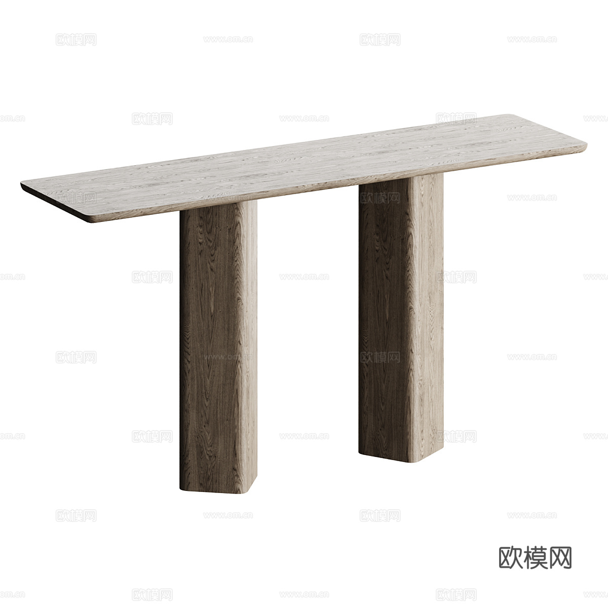 现代意式实木端景台3d模型