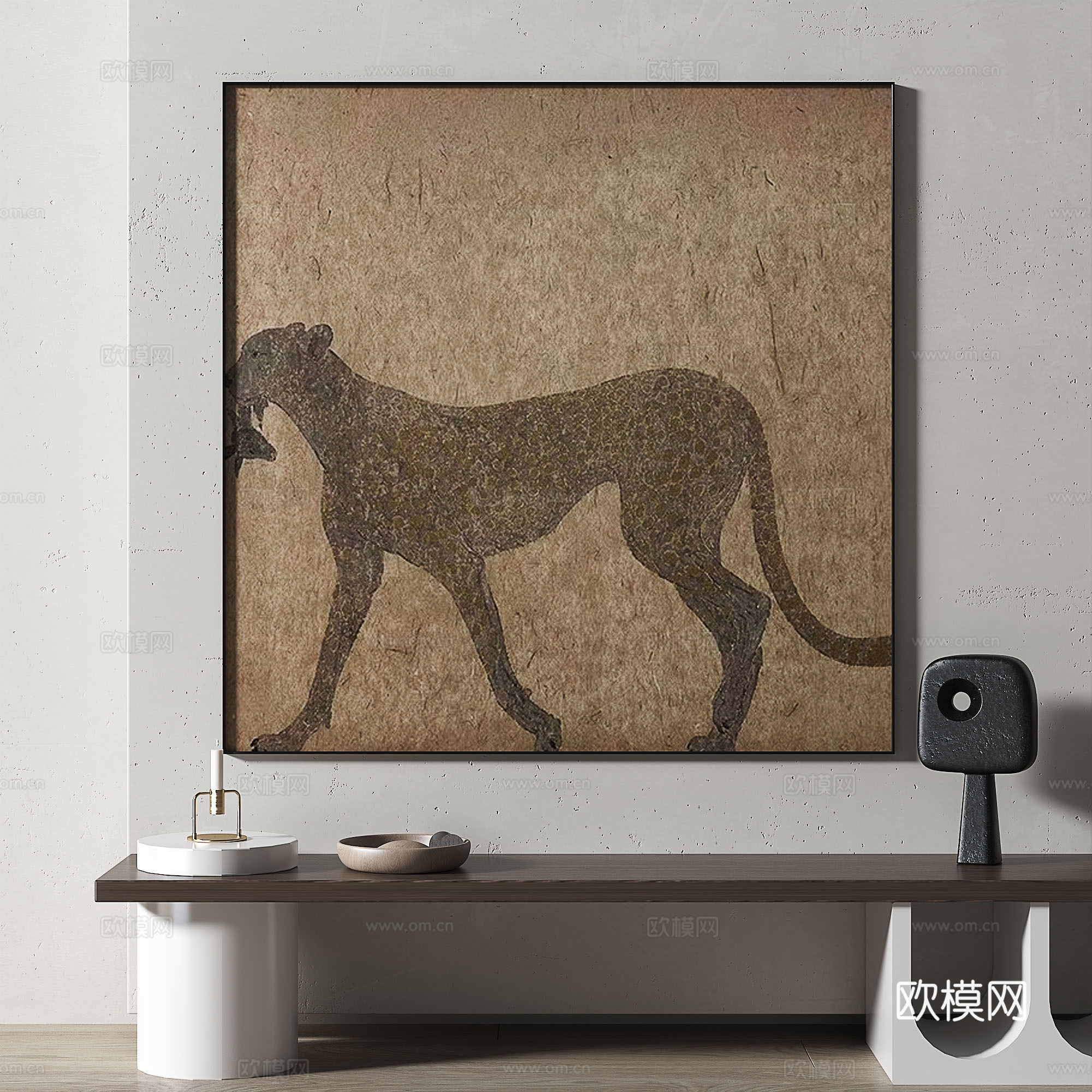 现代，中古，抽象，轻奢，复古，油画，装饰画3d模型