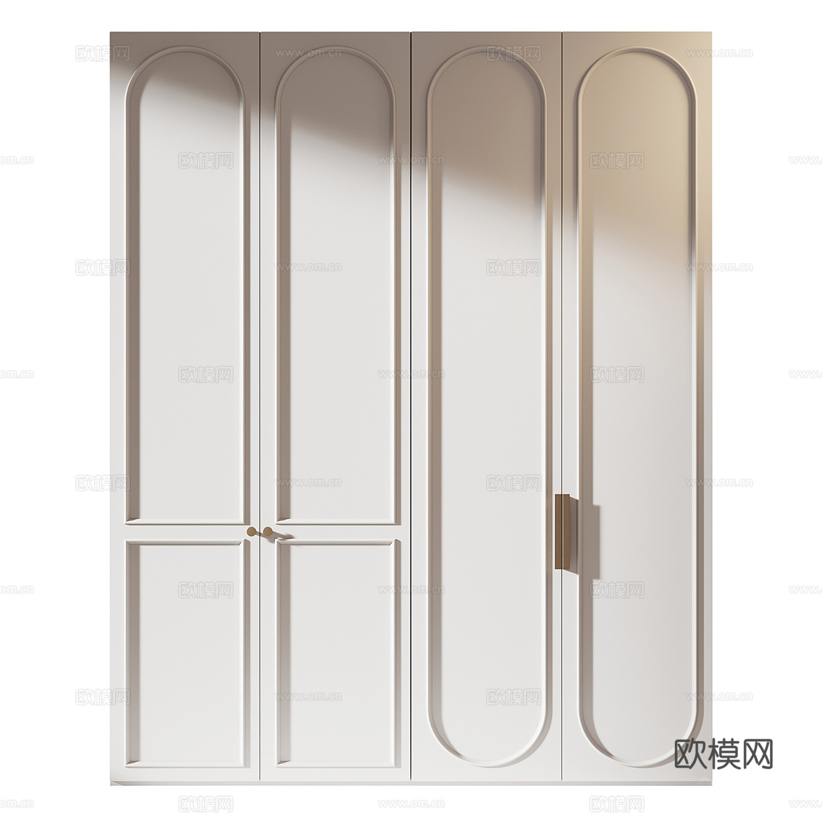 现代奶油风衣柜3d模型