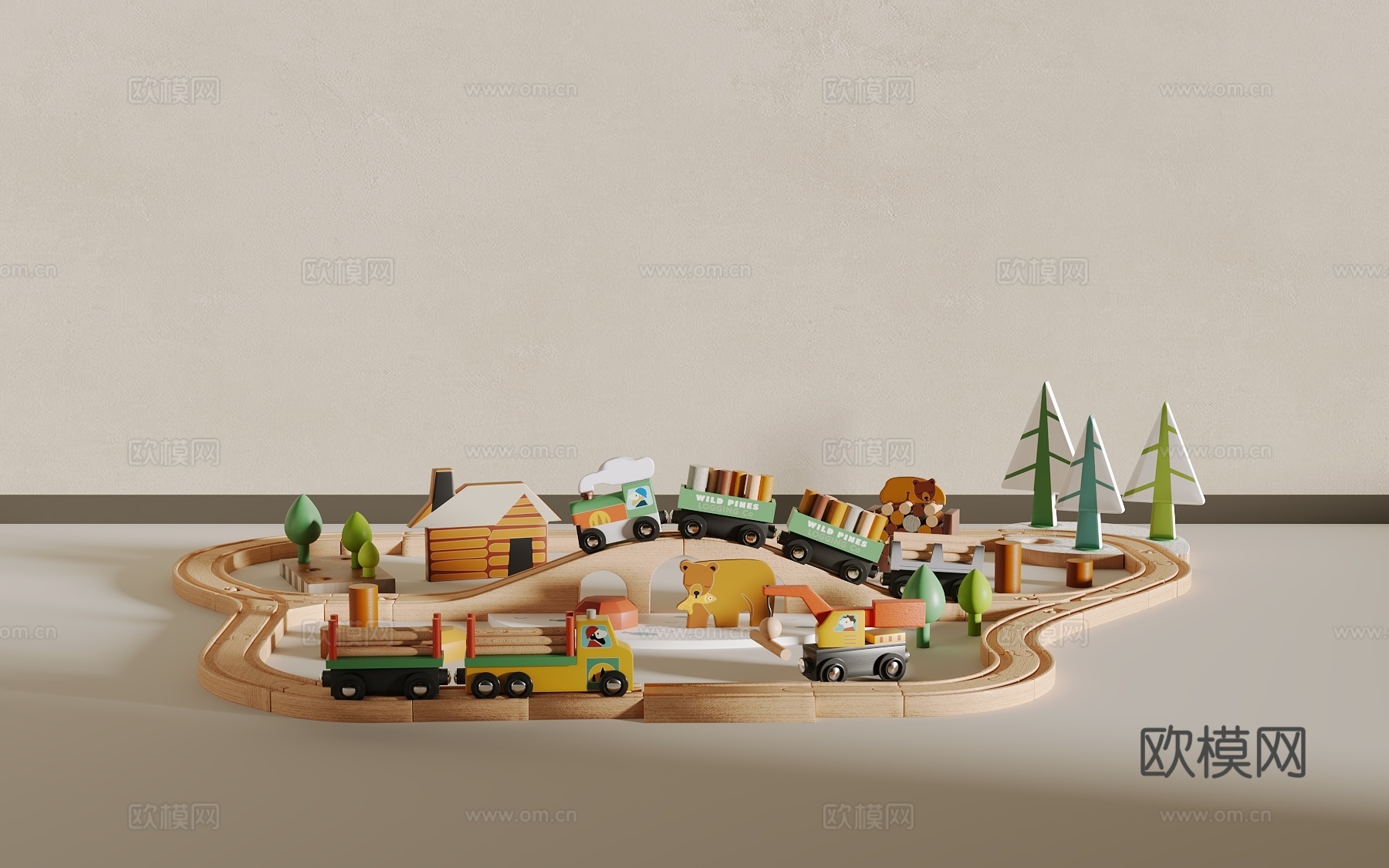 儿童小火车场景3d模型