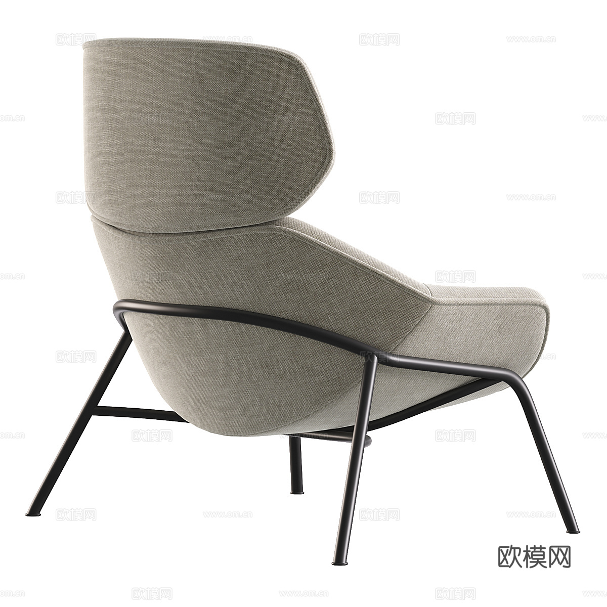 现代奶油风布艺休闲椅3d模型