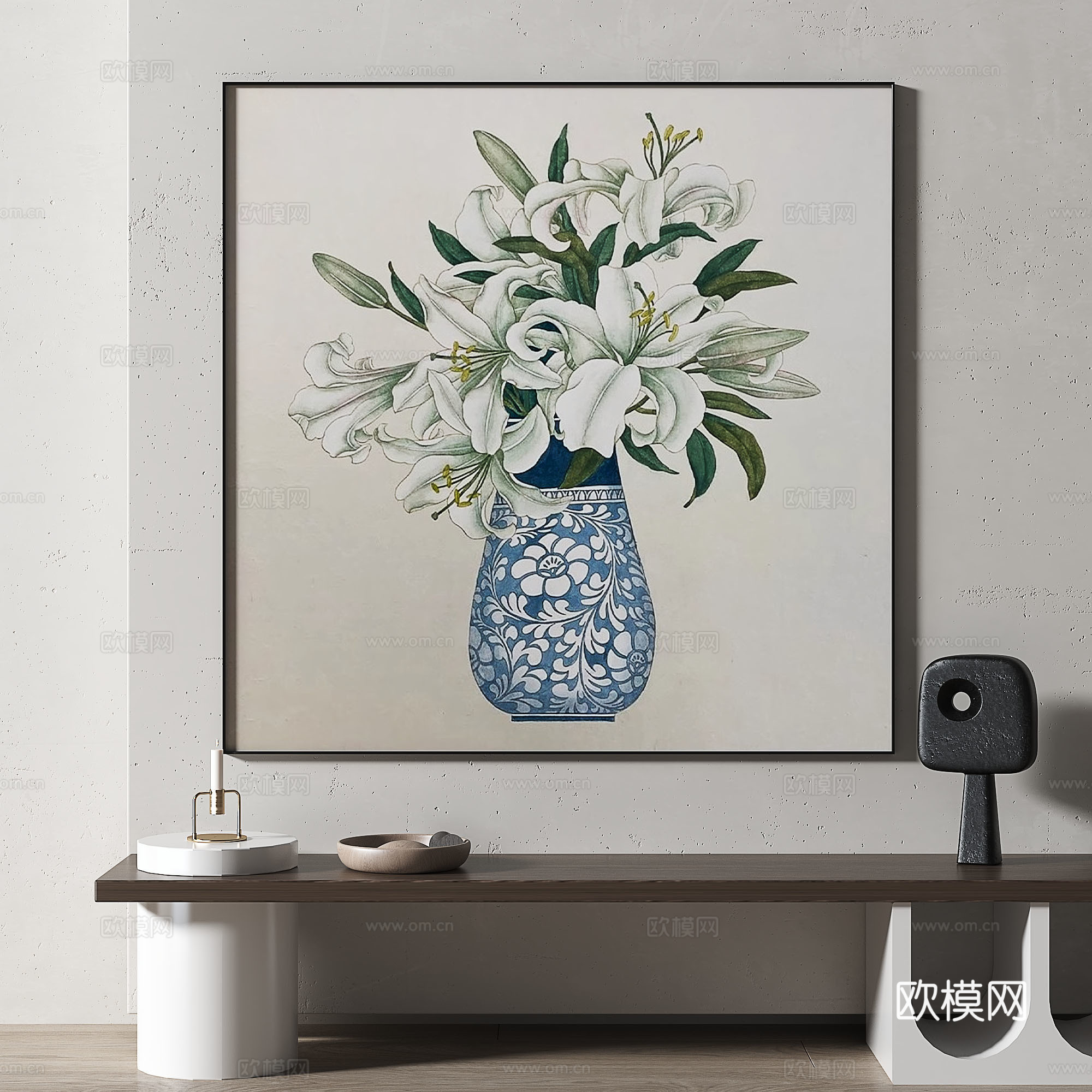 现代，中古，抽象，轻奢，复古，油画，装饰画3d模型