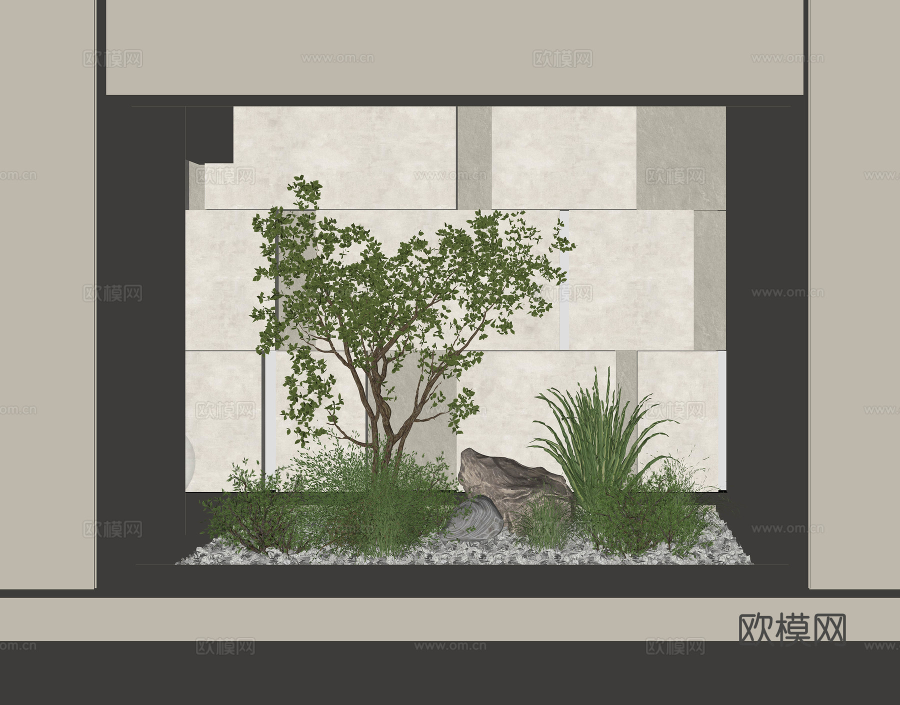 现代室内植物景观su模型