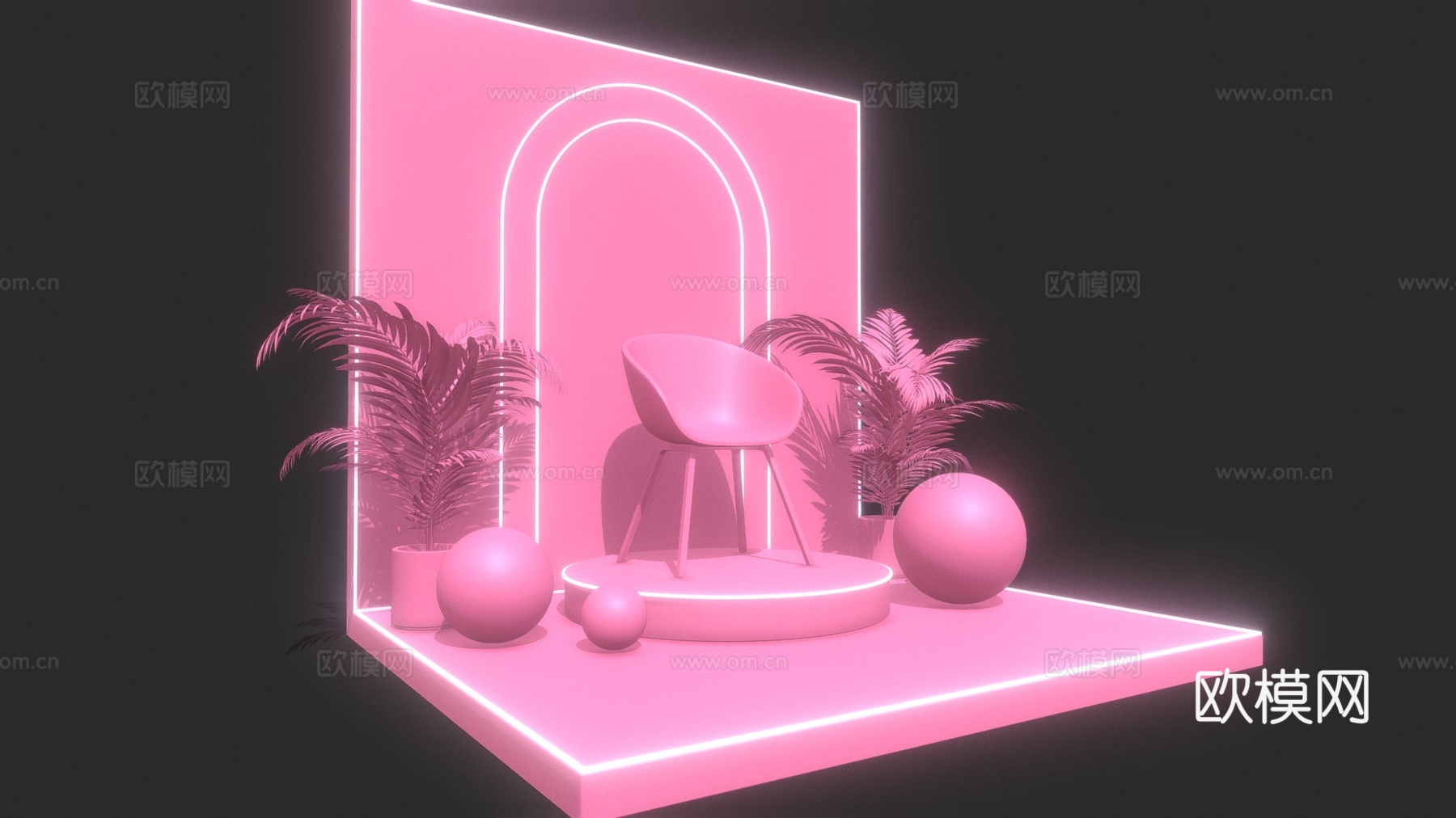 商业美陈单体 现代美陈单体 电商美陈场景3d模型