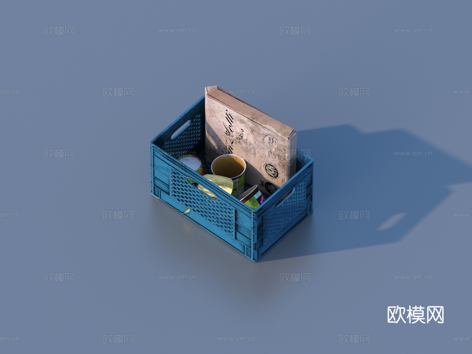 废品 纸壳箱 纸箱 纸板箱3d模型