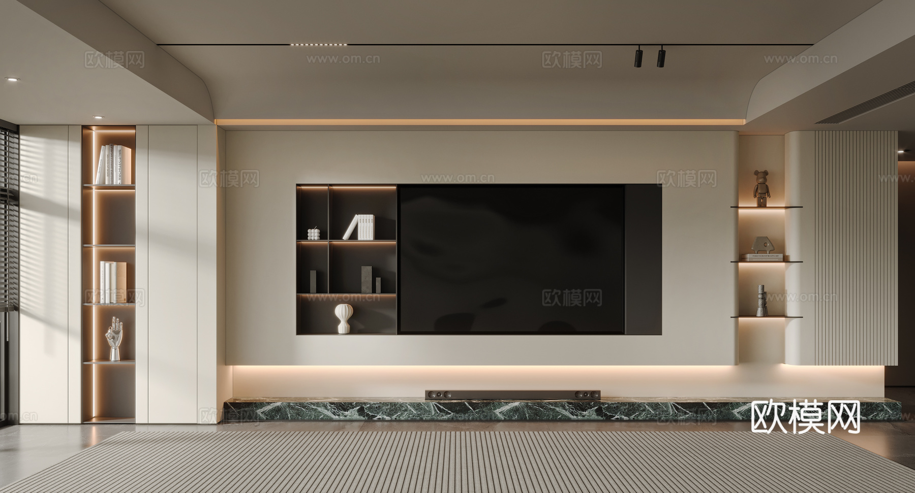 现代电视墙3d模型