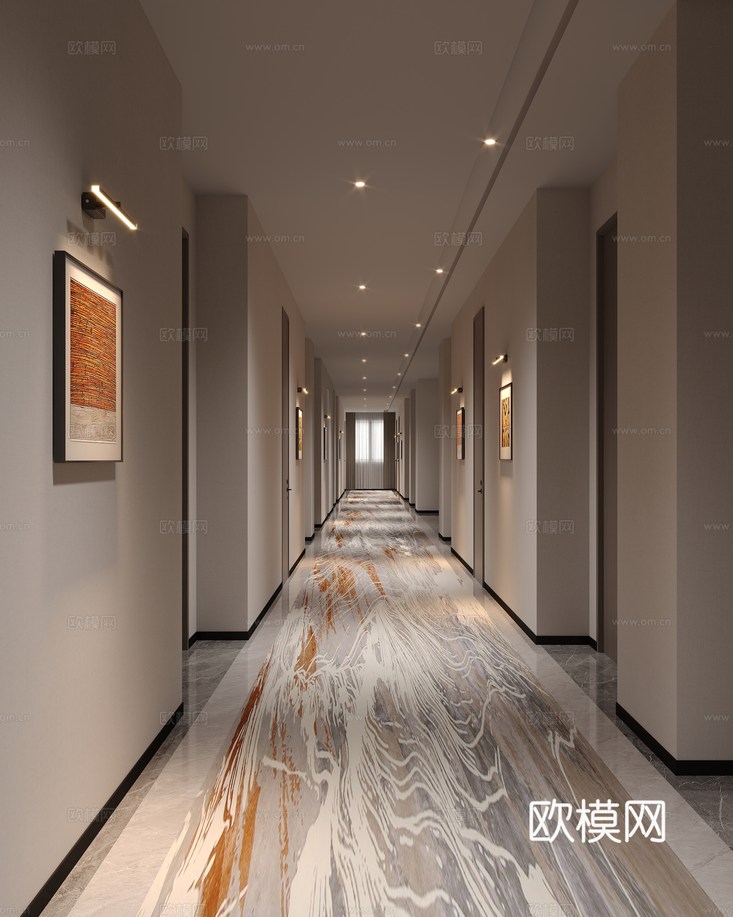 酒店过道3d模型