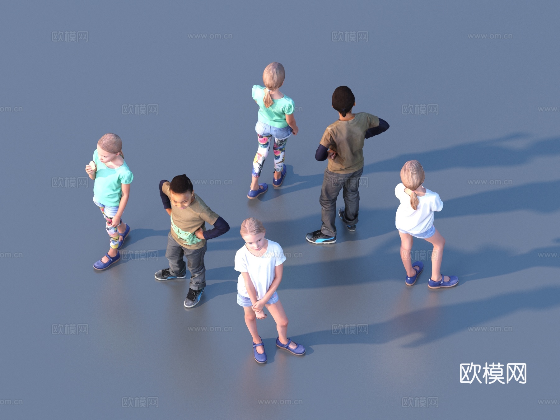 儿童 小孩 多人 人物3d模型