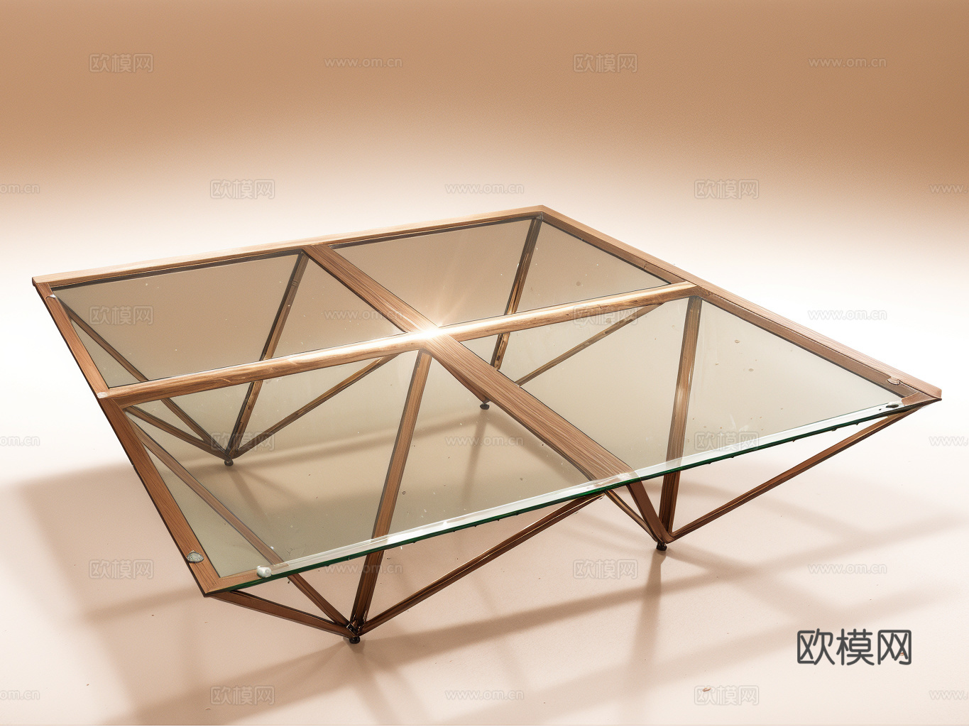 玻璃茶几su模型
