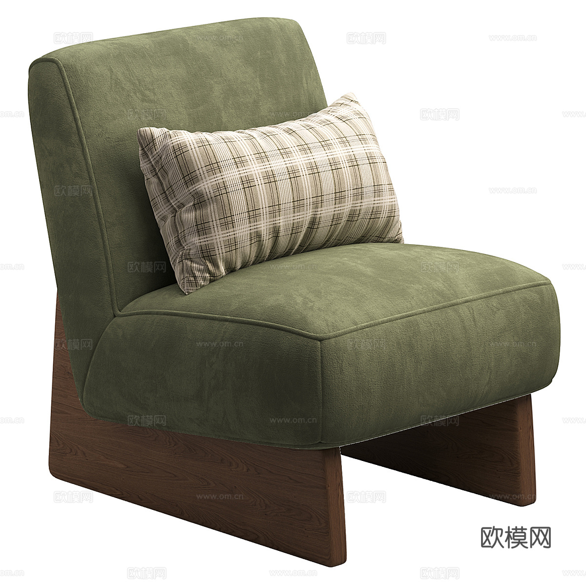 新中式布艺沙发椅3d模型