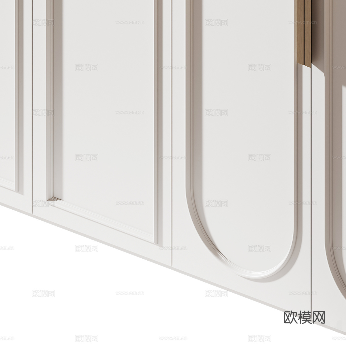 现代奶油风衣柜3d模型
