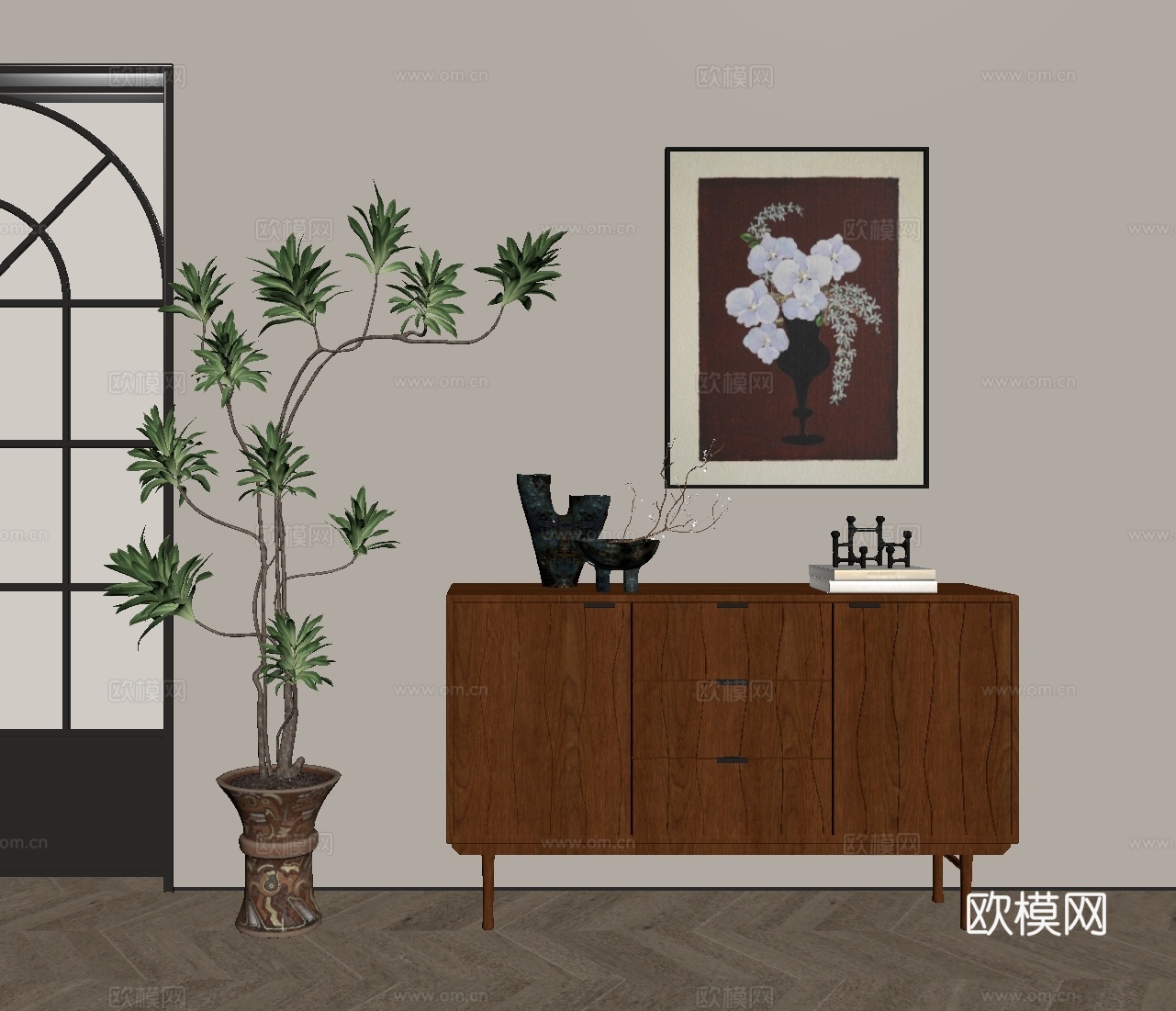 边柜 斗柜 装饰柜 柜子 玄关柜su模型