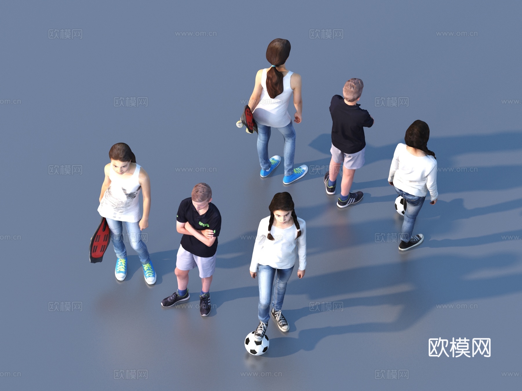 儿童 小孩 多人 人物3d模型