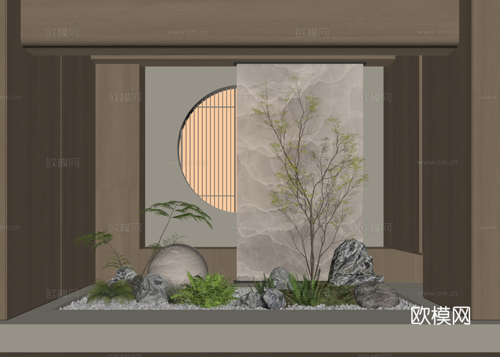 现代景观 室内景观 景观造景 景观小品su模型
