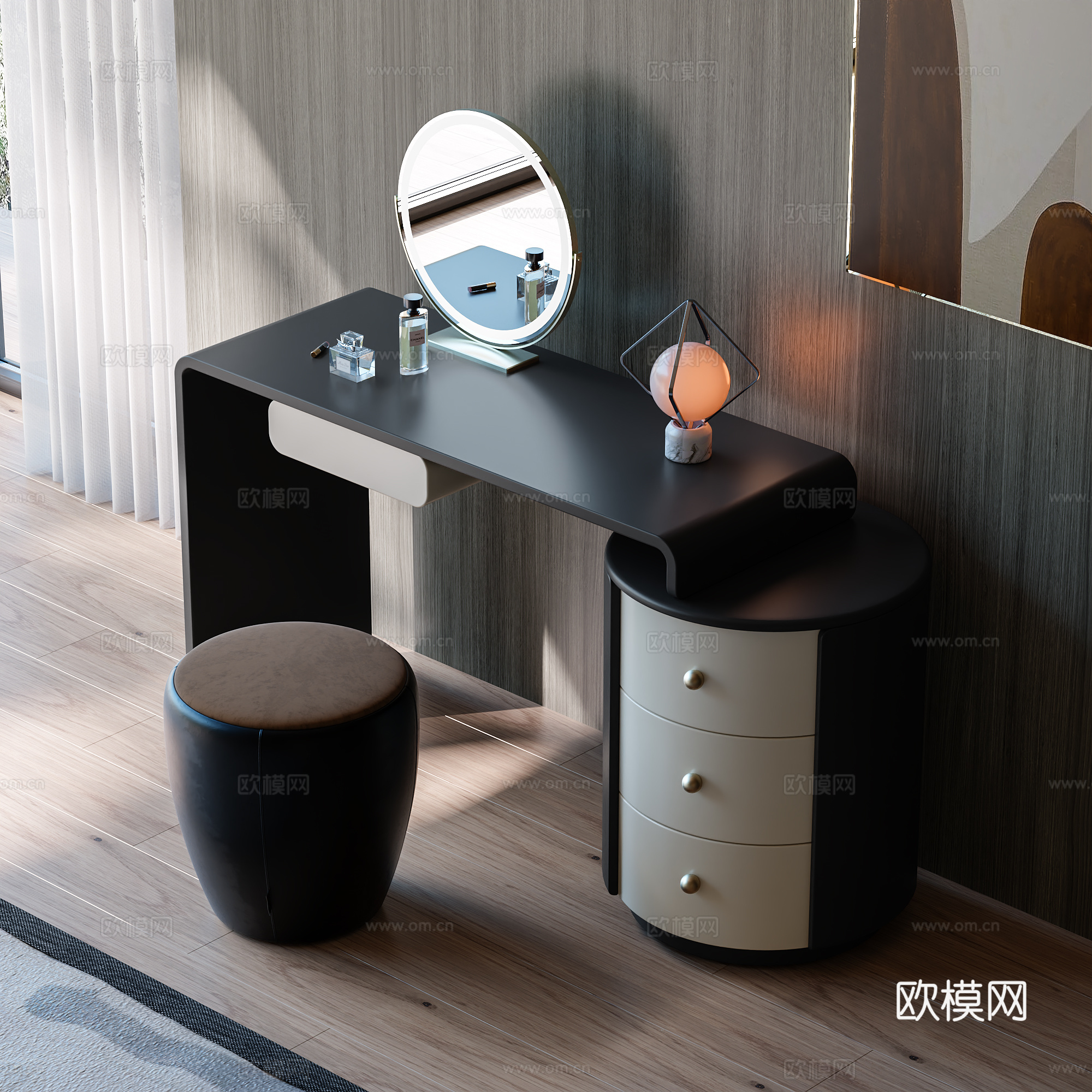 中古风梳妆台 化妆桌3d模型