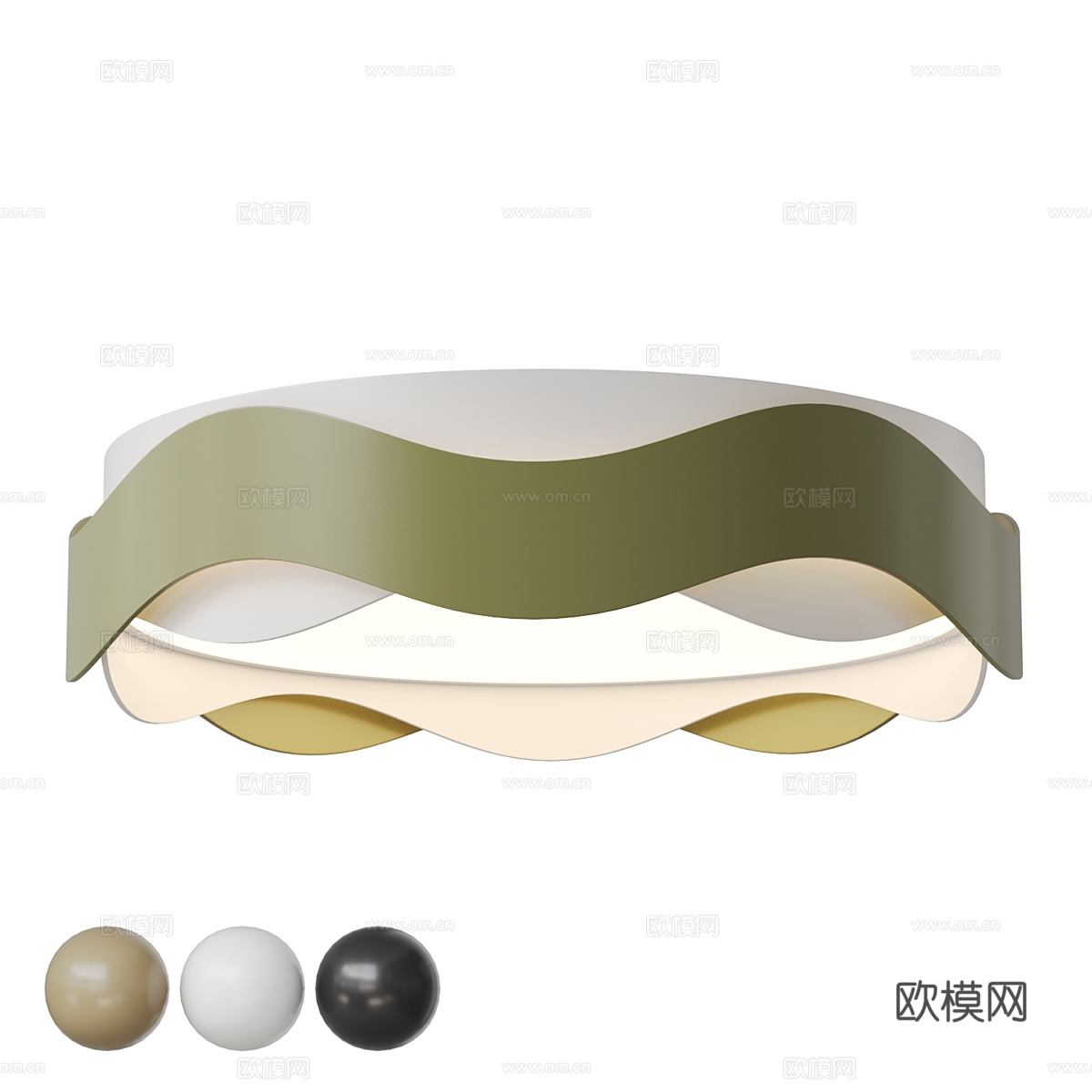 现代奶油风儿童房吸顶灯3d模型